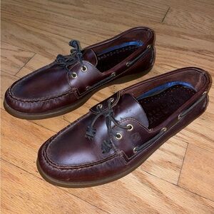 Sperry Top-Sider Dark Brown Leather Boat Shoe size 11 0195214 Amaretto